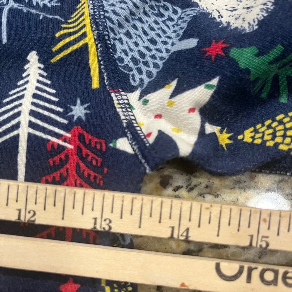 Hanna Andersson Boy Pajama Set 160 US 14 Christmas Trees Organic Cotton Navy